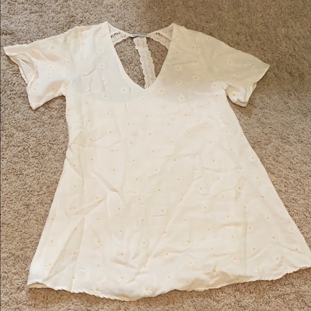 Davi & Dani White Dress with Flower decals